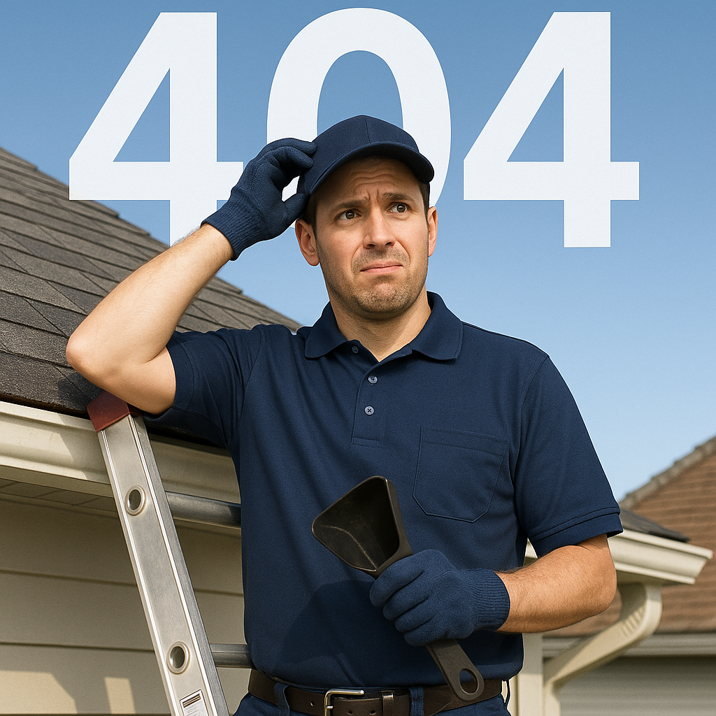 Gutter Clean Melbourne 404 Page – page not found illustration